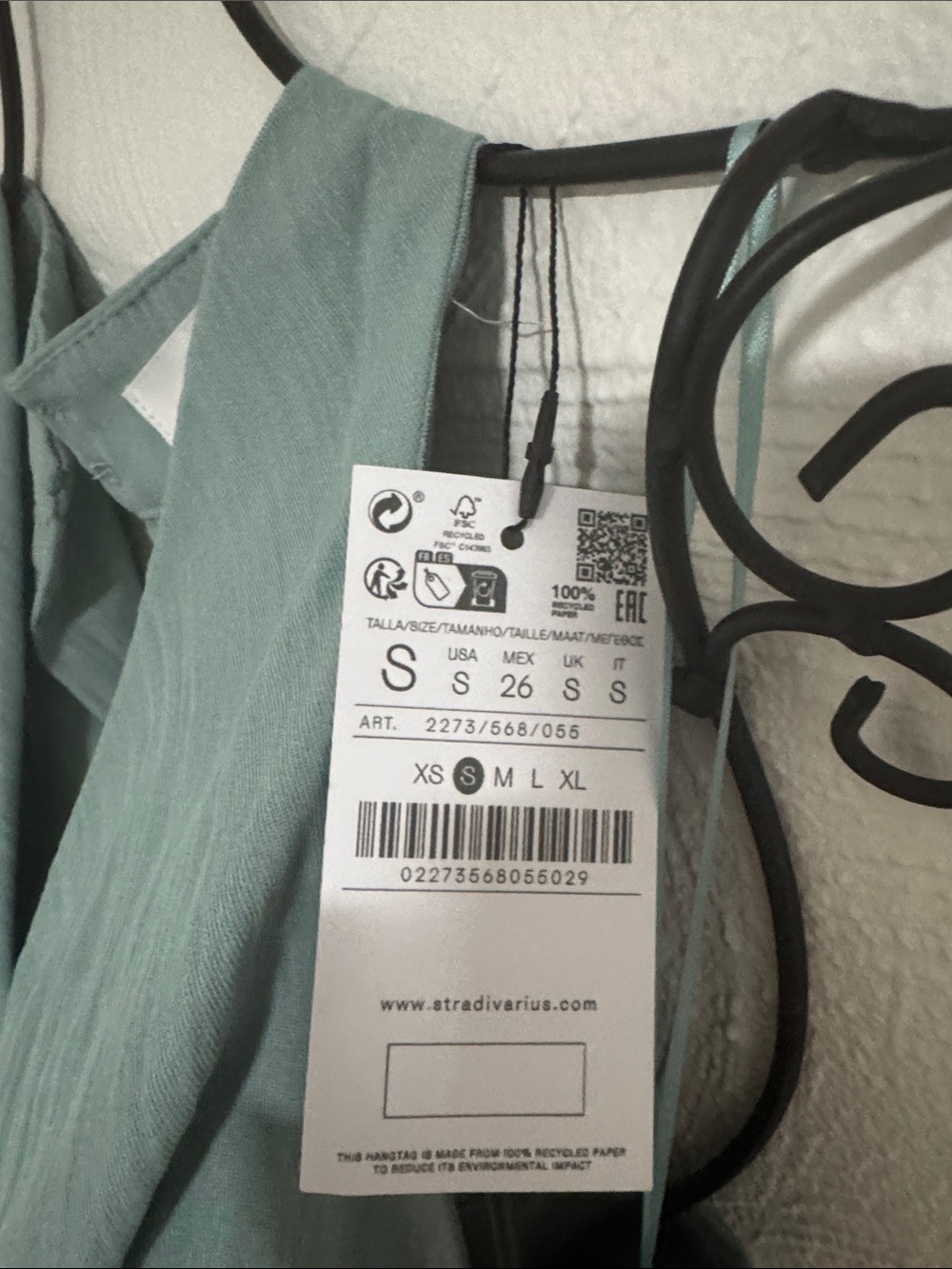 Stradivarius Draped Cowl Mini Dress in Sage Green - Picture 4 of 5